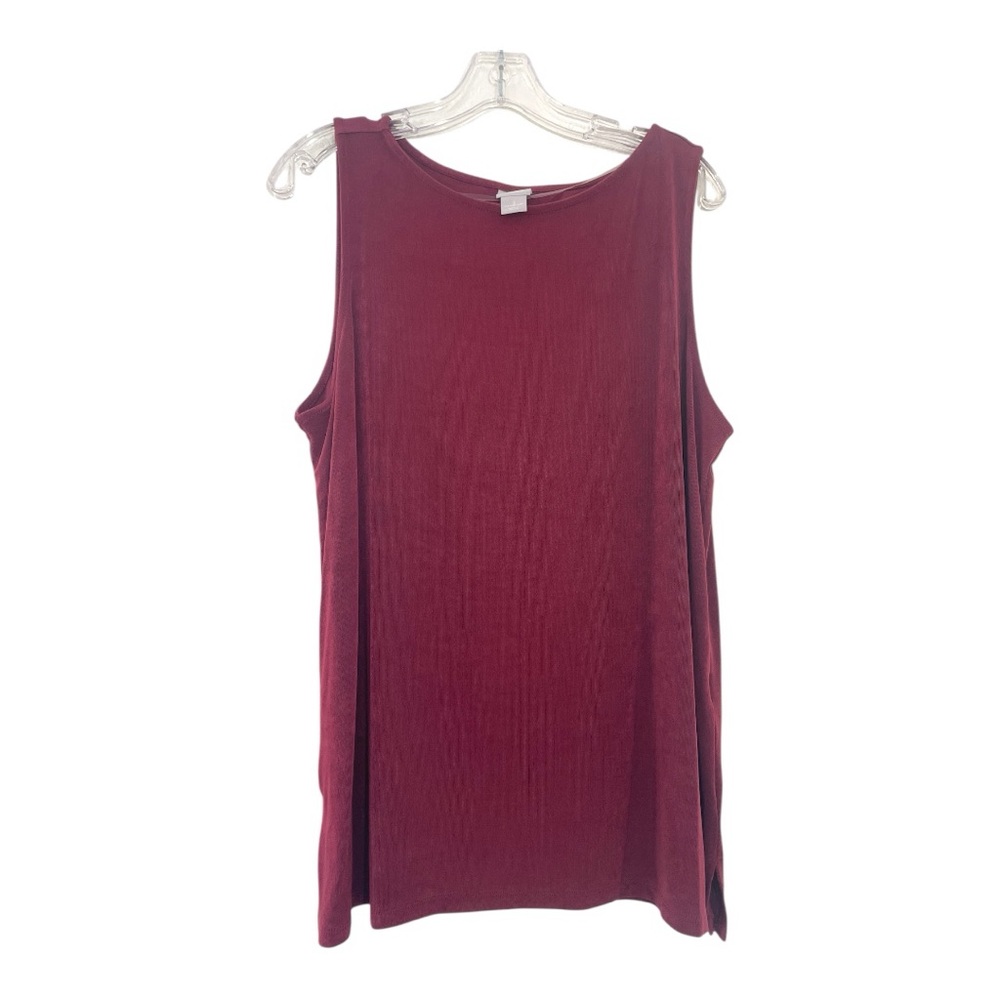 Chico’s women Sleeveless Burgundy Top Red size 3